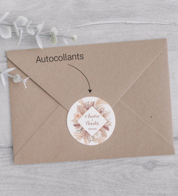 Autocollants coordonnés pour mettre sur les enveloppes - Pampa Champêtre
