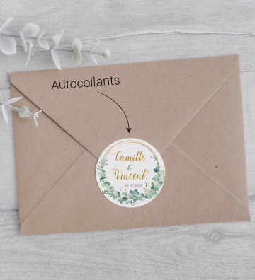 Autocollants coordonnés pour mettre sur les enveloppes -Végétal