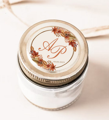 Autocollants stickers rond mariage personnalisés - Automne