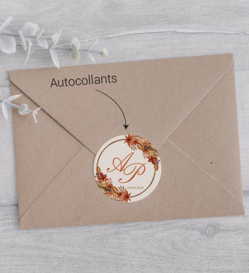 Autocollants coordonnés pour mettre sur les enveloppes - Automne