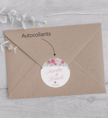 Autocollants coordonnés pour mettre sur les enveloppes - Champêtre romantique