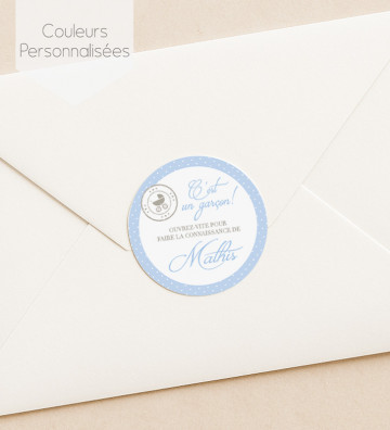 Autocollants coordonnés pour mettre sur les enveloppes - certificat naissance