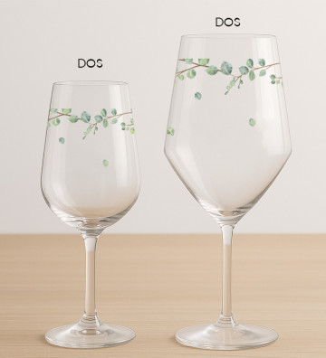 Verres à vin mariage personnalisés - Végétal / Nature (arrière)