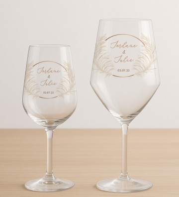 Verres à vin mariage personnalisés - Pampa