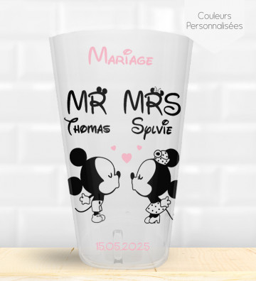Gobelet mariage personnalisé - Mickey & Minnie