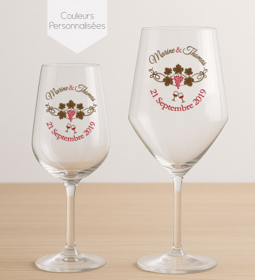 Verres à vin mariage personnalisés - Vins & Vignobles