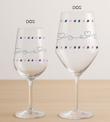 Verres à vin mariage personnalisés - Voyage (arrière)