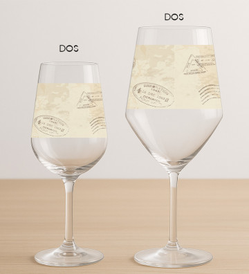 Verres à vin mariage personnalisés - Voyage Vintage (arrière)