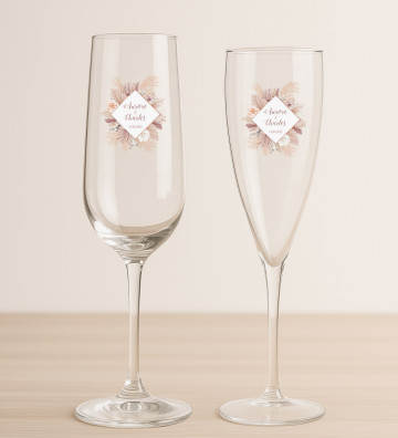 Flûtes champagne mariage personnalisées - Pampa Champêtre