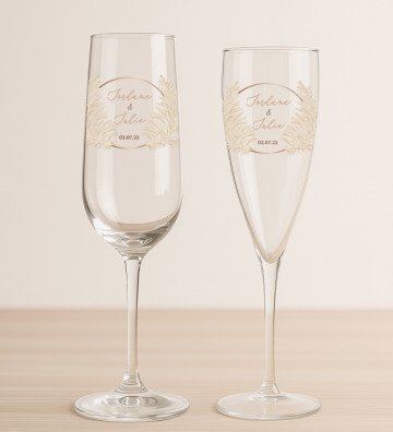 Flûtes champagne mariage personnalisées - Pampa