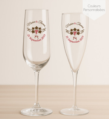 Flûtes champagne mariage personnalisées - Vins & Vignobles