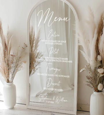 Stickers Menu pour miroir / bois / plexi - Menu Style 5
