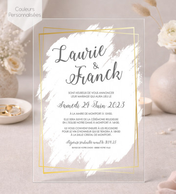 Faire part de Mariage plexi acrylique - Peinture