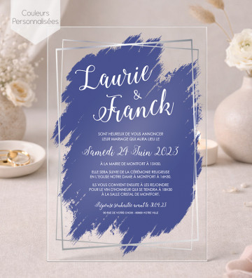 Faire part de Mariage plexi acrylique - Peinture