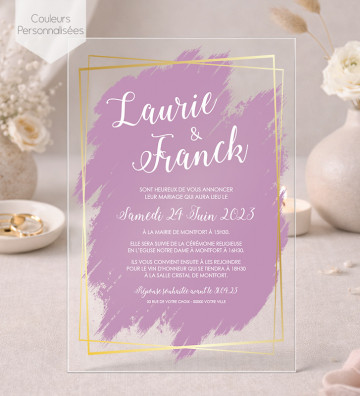 Faire part de Mariage plexi acrylique - Peinture