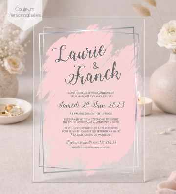 Faire part de Mariage plexi acrylique - Peinture