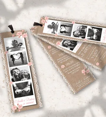 Faire part de Mariage - Bohème romantique - marque-page