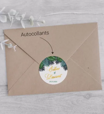 Autocollants coordonnés pour mettre sur les enveloppes - Tropique Chic
