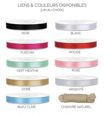 Lien et Couleur du ruban satin disponible