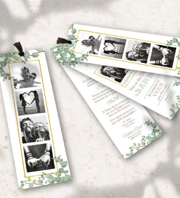 Faire part de mariage marque page - végétal / nature