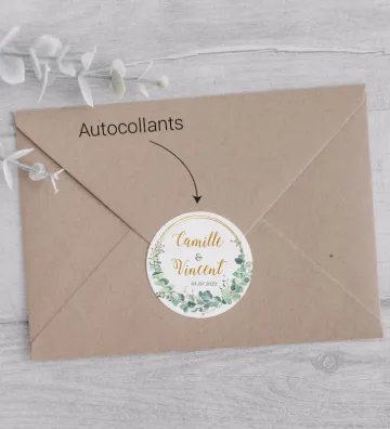 Autocollants coordonnés pour mettre sur les enveloppes -Végétal