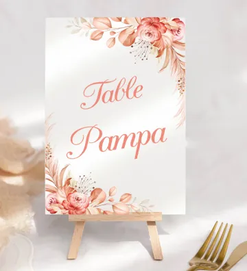 Marque-table chevalet  personnalisé - Terracotta