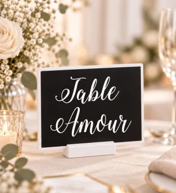 Marque-table  "Ardoise blanche" personnalisé