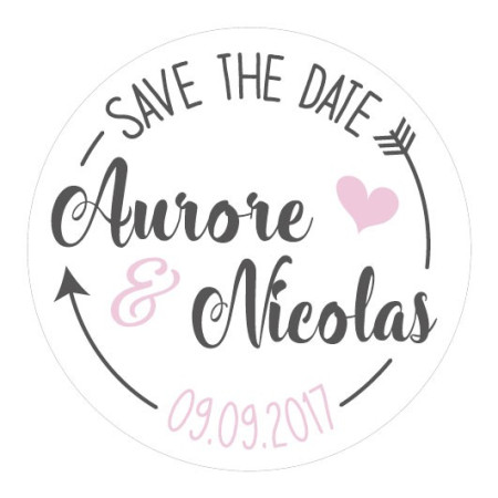 Autocollants mariage personnalisés - "Save the date 1"