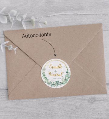 Autocollants coordonnés pour mettre sur les enveloppes -Végétal