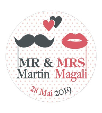 Autocollants mariage personnalisés - "Save the date 1"