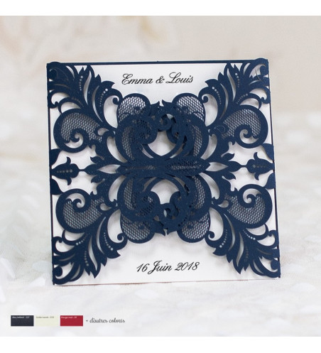 Faire part de Mariage ciselé - Dentelle