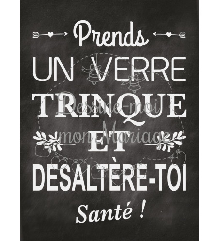 Tableau Cocktail "Prends un verre"