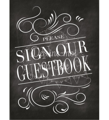 Tableau Guestbook / Livre d'Or (anglais)- Ardoise 1