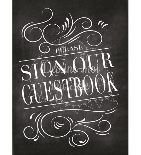 Tableau Guestbook / Livre d'Or (anglais)- Ardoise 1