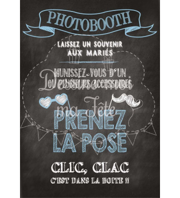 Tableau Photobooth Ardoise 2 - bleu