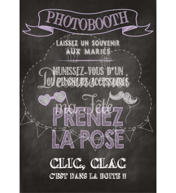 Tableau Photobooth Ardoise 2 - violet