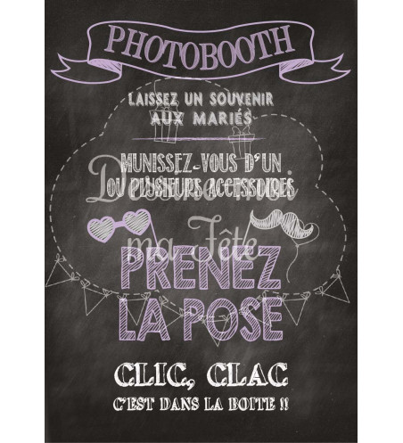 Tableau Photobooth Ardoise 2 - violet