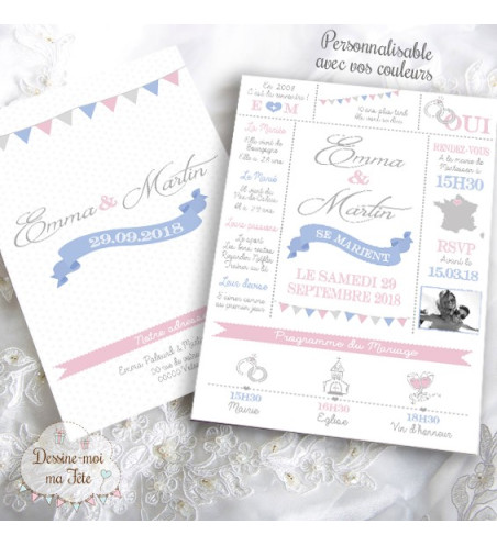Faire part de Mariage - "Certificat"