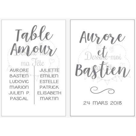 Plan de table sur Plexiglas "Minimaliste" personnalisé