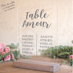 Plan de table sur Plexiglas "Minimaliste" personnalisé