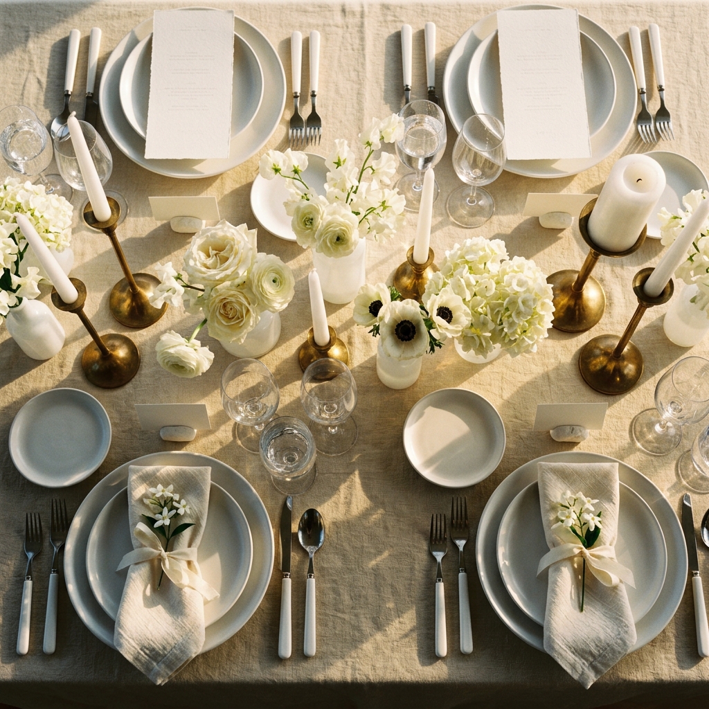 Mariage monochrome 2026 : tendance US, palettes & papeterie