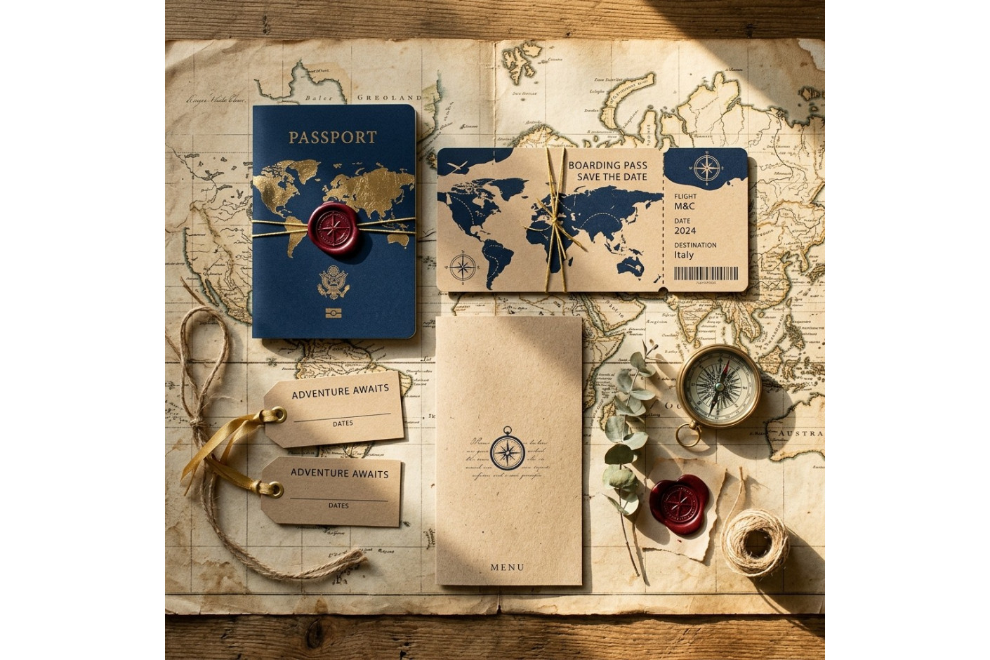 Mariage thème Voyage : toute la papeterie de A à Z (2026)